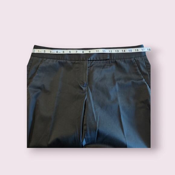 Theory Women's Chino Wide Flare Leg Dress Pants Black Size 12 - Picture 4 of 9